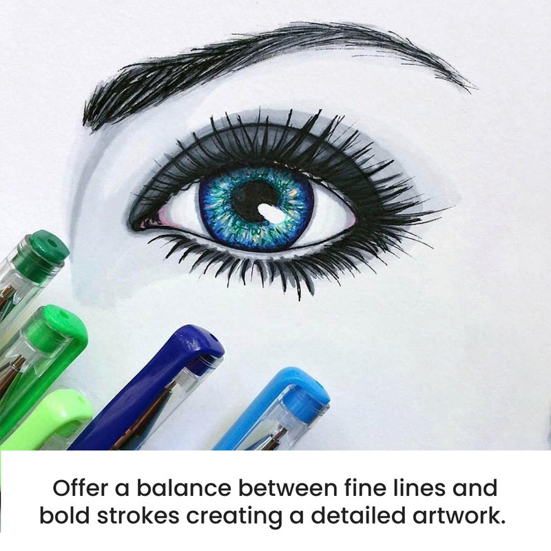 OfficeGoods Grey & Black Gel Pens with Refills â€“ Glitter Metallic Classic â€“ Medium 0.8-1.0mm Tips â€“ Non-Toxic Gel Pens Set â€“ Quick Dry Smudge-Free 12 Pack Colors - Image 5